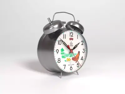 Alarm clock with birds Free 3D model