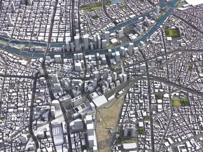 Osaka Low-poly 3D model