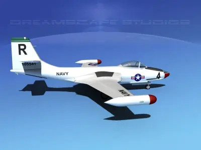McDonnell F2H2 Banshee V08 3D model