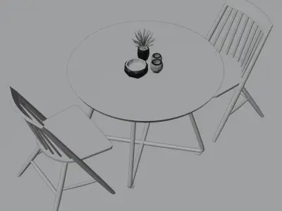 Modern Table Set 3D model