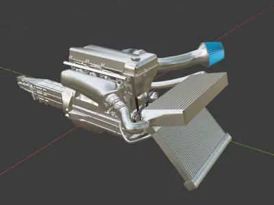 SR20-DET machine with fan Free 3D model