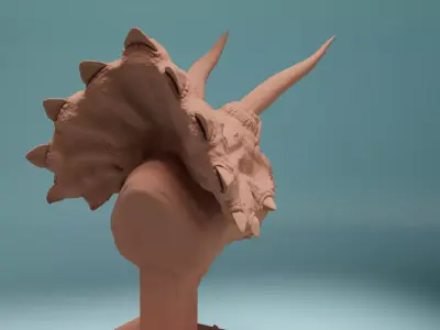 Triceratops Bust Highly Detailed 3D Model 3D print model