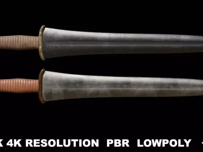 Greek Sword Xiphos 03 Low-poly 3D model