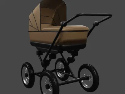 Baby carriage 3D model buy
