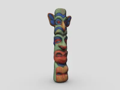 Totem Pole 2 Low-poly 3D model