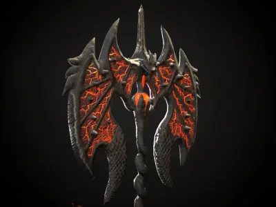 Dragon Axe Low-poly 3D model purchase