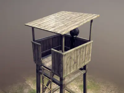 Observation Tower 01 Low-poly 3D model