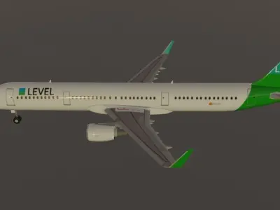 LEVEL airbus a321-211 low poly  Low-poly 3D model