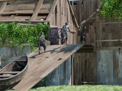 Shanty Town Environment Low-poly 3D model