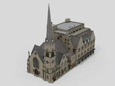 Central United Methodist Church Detroit 3D model