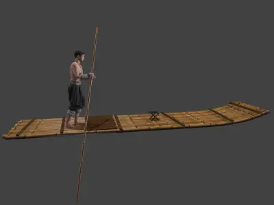 fisherman  boats Low-poly 3D model