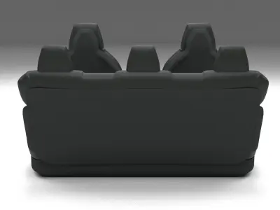 Tesla Model S Seats Dark Low-poly 3D model
