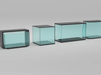 Aquarium tanks for home fish and room decoration  Low-poly 3D model