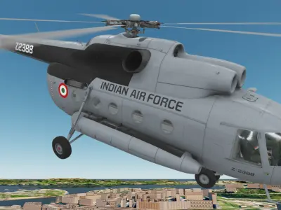 Mi-8T India Air Force Animated Low-poly 3D model