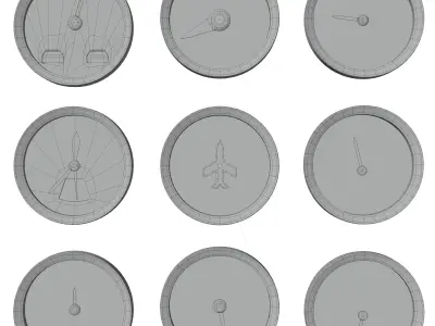 Tachometer odometer gauge Low-poly 3D model