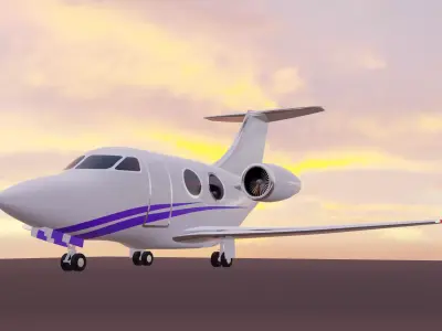 Private Jet - Small Low-poly 3D model