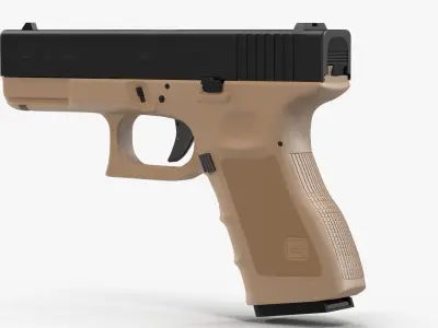 Glock 19 Brown Low-poly 3D model