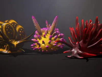 Sea Slugs Pack - Game Ready Low-poly 3D model Low-poly 3D model