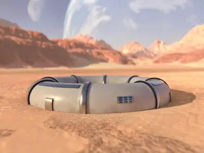 Martian module Low-poly 3D model