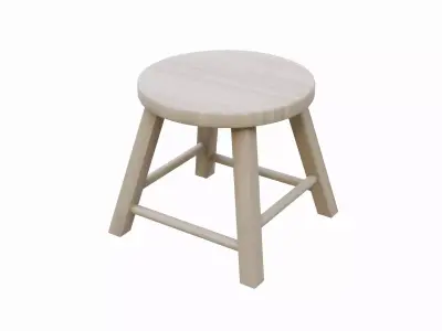Wooden Stool Free low-poly 3D model purchase