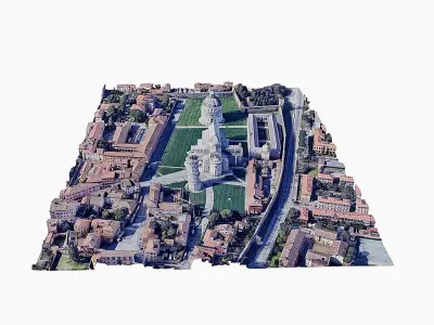 Tower of Pisa-Duomo Low-poly 3D model