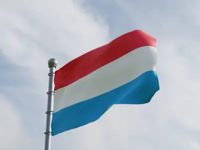 Animated Luxembourg Flags 3D model