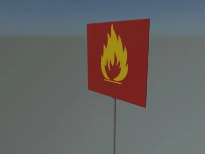Flaming sign Free low-poly 3D model