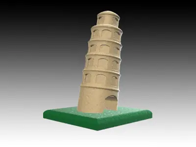Aquarium Ornaments the leaning tower 3D print model