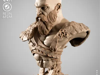 Wicked Movies Kratos Portrait Bust 3D print model