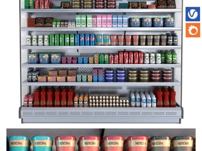 commercial display refrigerator of shops - NO- 04 Low-poly 3D model