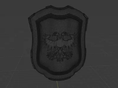 Medieval Shield with double headed eagle emblem Free 3D model