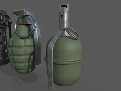 Grenade Pack Low-poly 3D model