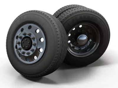 Semitruck wheels 3D model