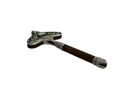 Fantasy Gemstone Ceremonial Axe 3D model