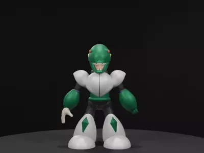 Snakeman robot Low-poly 3D model