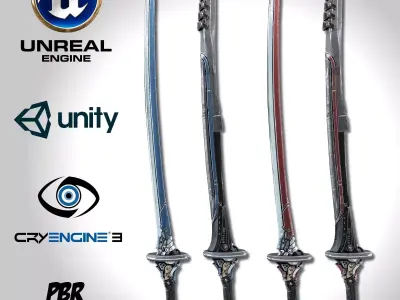 Two Colors Epee - Remake Low-poly 3D model