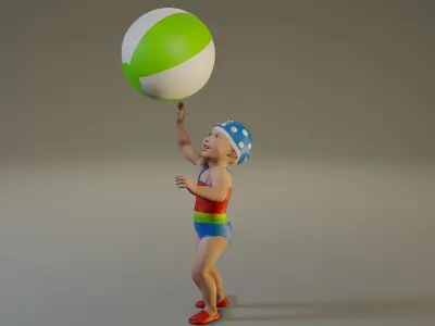 SwwimmingPool Child Female ACC0203004 Low-poly 3D model