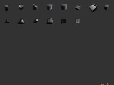 Completion of roof and wall detail system 21 elements lowpoly y Low-poly 3D model