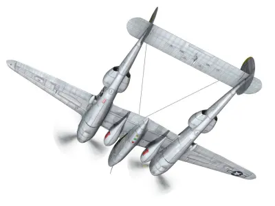 Lockheed P-38 Lightning - Florida Cracker 3D model