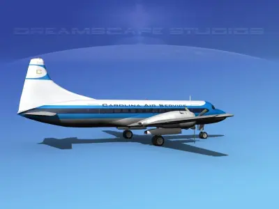Convair CV-340 Carolina Air Service 3D model