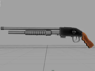 stylish cartoon shot gun 3D model