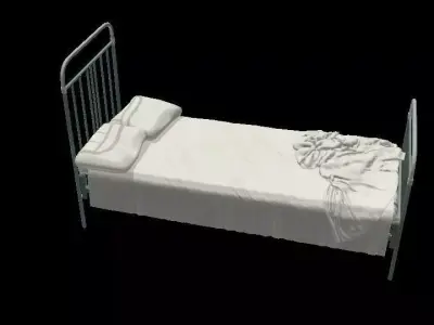 Metal bed Free 3D model