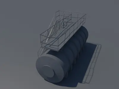 An Oil tank ready for texturing Low-poly 3D model