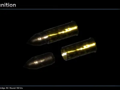 Ballistic Turret Low-poly 3D model
