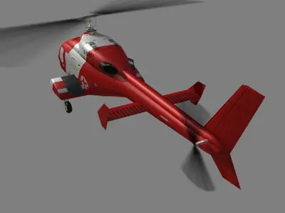 Bell 222 V6 Helicopter Low-poly 3D model