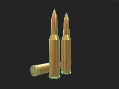 260 Remington Ammo Low-poly 3D model