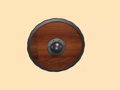 Vintage Wooden Shield 3D model