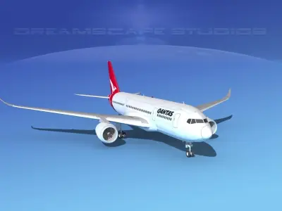 Airbus A350-800 Qantas 3D model