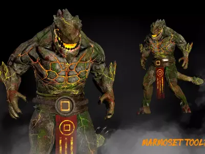 STONE  LIZARD Low-poly 3D model