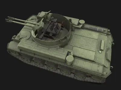 Tank M42 Low-poly 3D model